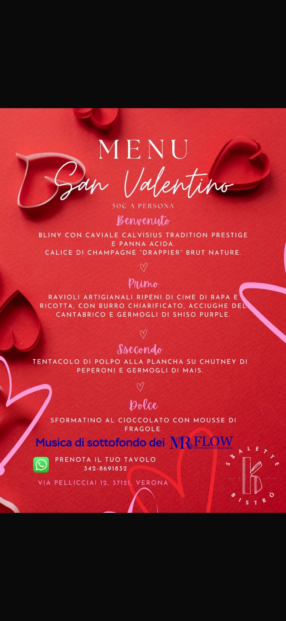 Menu San Valentino